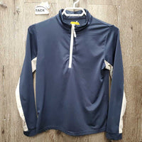 LS Sun Shirt, 1/3 Zip Up, mesh sleeves *gc, dingy mesh, pit stains
