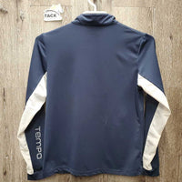 LS Sun Shirt, 1/3 Zip Up, mesh sleeves *gc, dingy mesh, pit stains
