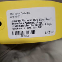 Hvy Euro Seat Breeches *gc/fair, dingy, v.stained/discolored seat & legs, puckers, stains
