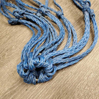 Nylon String Hay Net, caribiner *gc, mnr rubs, frays, snags, rust & dirt, older
