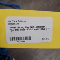 Nylon String Hay Net, caribiner *gc, mnr rubs, frays, snags, rust & dirt, older