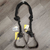 Pr Plastic Buddy Stirrups, Nylon Horn Straps *gc, dirt, v.knotted
