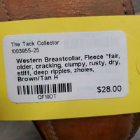 Western Breastcollar, Fleece *fair, older, cracking, clumpy, rusty, dry, stiff, deep ripples, zholes
