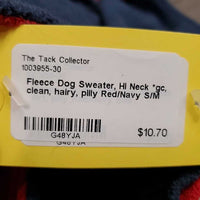 Fleece Dog Sweater, Hi Neck *gc, clean, hairy, pilly

