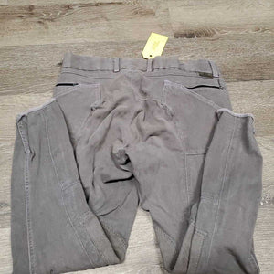 Euro Seat Breeches *fair, older, undone stitching, faded, seat: rubs, pills & stretched, puckered, v.creased waist, shrunk?