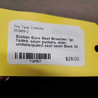 Euro Seat Breeches *gc, faded, seam puckers, older, undone/pulled seat seam
