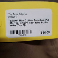 Hvy Cotton Breeches, Pull On *gc, v.hairy, seat rubs & pills, older
