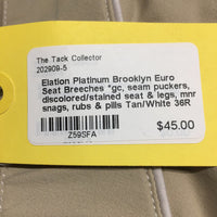 Euro Seat Breeches *gc, seam puckers, discolored/stained seat & legs, mnr snags, rubs & pills
