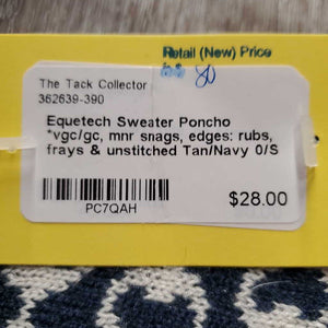 Sweater Poncho *vgc/gc, mnr snags, edges: rubs, frays & unstitched