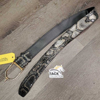 Wide Snakeskin Print Leather Belt, Spur Buckle *vgc, clean, mnr bends, rubs, scratches & scuffs
