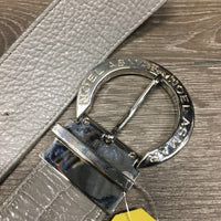 Soft Leather Alligator Print Belt, Buckle *vgc, stretched & scraped holes
