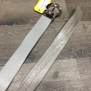 Soft Leather Alligator Print Belt, Buckle *vgc, stretched & scraped holes