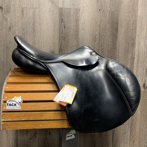 17.5" W/XW *6" BR Jos Lansink Special Close Contact Saddle, 2 Billet Guards, Lg Back Blocks, Wool Flocking, Rear Gusset Panels, Flaps: 14.5"L x 14.5"W Serial #: 154 064 17 1/2 W