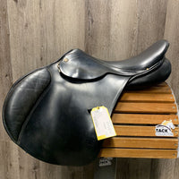 17.5" W/XW *6" BR Jos Lansink Special Close Contact Saddle, 2 Billet Guards, Lg Back Blocks, Wool Flocking, Rear Gusset Panels, Flaps: 14.5"L x 14.5"W Serial #: 154 064 17 1/2 W
