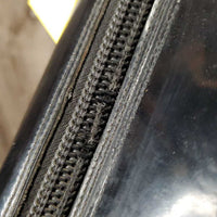 Patent Dress Boots, Brown Boot Bag *gc, older, rubs, peeled, creases, Zips: gunky & threads
