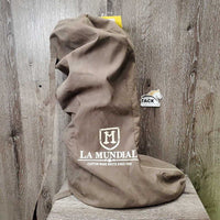 Patent Dress Boots, Brown Boot Bag *gc, older, rubs, peeled, creases, Zips: gunky & threads