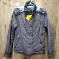 Light Winter Jacket, zipper, hood *gc, clean, older, faded
