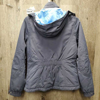 Light Winter Jacket, zipper, hood *gc, clean, older, faded
