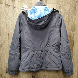 Light Winter Jacket, zipper, hood *gc, clean, older, faded