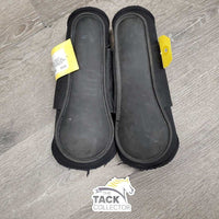 Pr Closed Front Boots, velcro *fair, faded, snags, hairy velcro, mnr dirt, edges: frayed & holey
