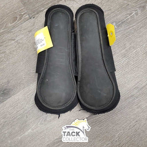 Pr Closed Front Boots, velcro *fair, faded, snags, hairy velcro, mnr dirt, edges: frayed & holey