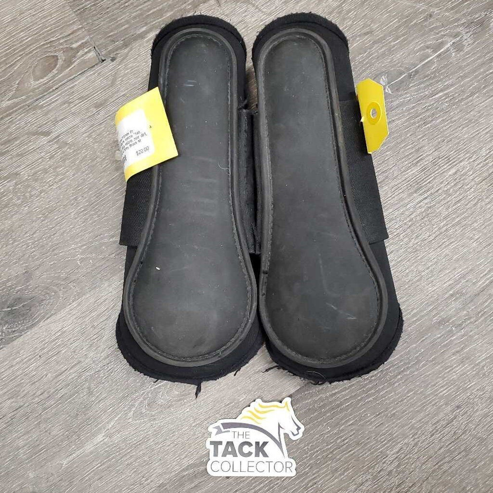 Pr Closed Front Boots, velcro *fair, faded, snags, hairy velcro, mnr dirt, edges: frayed & holey