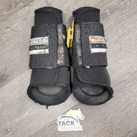 Pr Closed Front Boots, velcro *fair, faded, snags, hairy velcro, mnr dirt, edges: frayed & holey
