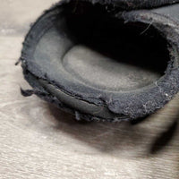 Pr Closed Front Boots, velcro *fair, faded, snags, hairy velcro, mnr dirt, edges: frayed & holey