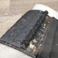 Closed Front & Hind Boots, velcro *fair, clean, faded, v.pilly, holey lining, loose thread, snags, hairy velcro