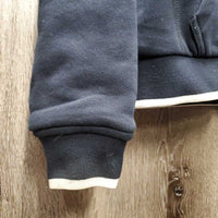 Hvy Sweatshirt Jacket, Hood, Zip *gc, hairy, mnr faded, cuff stains
