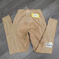 Full Seat Sticky Riding Tight Breeches, Pull On, 2 Thigh Pockets *vgc, mnr stains, threads, seam rubs & frays
