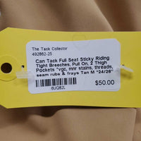 Full Seat Sticky Riding Tight Breeches, Pull On, 2 Thigh Pockets *vgc, mnr stains, threads, seam rubs & frays