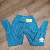 Full Seat Sticky Riding Tight Breeches, Pull On, 2 Thigh Pockets *gc, seat rubs & pills
