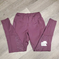 Full Seat Sticky Riding Tight Breeches, Pull On, 2 Thigh Pockets *gc/fair, cracked logo, peeled seams, v.rubbed seat, missing stickies

