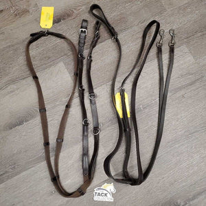 German Martingale, Cotton Web Reins *vgc/gc, dirt, xholes, v.creased/puckered
