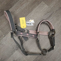 Fleece Lined Nylon Halter, adj, snap *fair, v.dirty, hairy & torn & frayed holes
