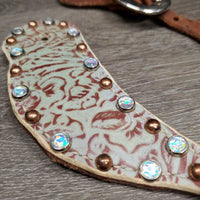 Pr Western Leather Spur Straps, Bling *vgc, mnr scrapes & stains
