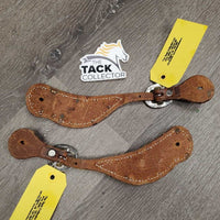 Pr Western Leather Spur Straps, Bling *vgc, mnr scrapes & stains

