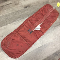 Thick Padded Quilt & Fleece Lined Bridle Bag, velcro *gc, older, stains, dirty