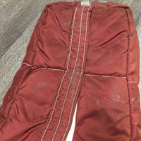 Thick Padded Quilt & Fleece Lined Bridle Bag, velcro *gc, older, stains, dirty
