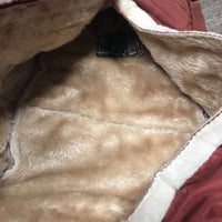 Thick Padded Quilt & Fleece Lined Bridle Bag, velcro *gc, older, stains, dirty

