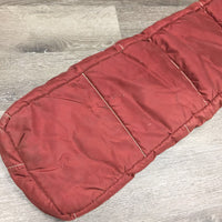 Thick Padded Quilt & Fleece Lined Bridle Bag, velcro *gc, older, stains, dirty
