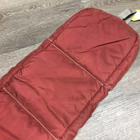 Thick Padded Quilt & Fleece Lined Bridle Bag, velcro *gc, older, stains, dirty