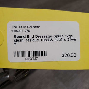 Round End Dressage Spurs *vgc, clean, residue, rubs & scuffs