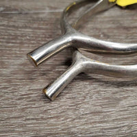 Pr POW Spurs *gc/fair, widened/bent, peeling, scuffed, dull, stains, residue, rubs

