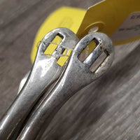 Pr POW Spurs *gc/fair, widened/bent, peeling, scuffed, dull, stains, residue, rubs

