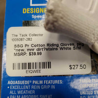 Pr Cotton Riding Gloves, pkg *new, mnr dirt?stains
