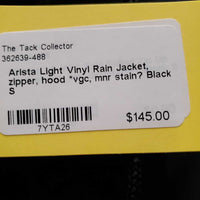 Light Vinyl Rain Jacket, zipper, hood *vgc, mnr stain?
