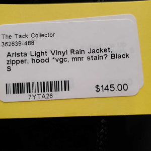 Light Vinyl Rain Jacket, zipper, hood *vgc, mnr stain?