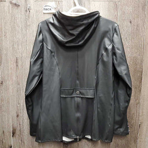 Light Vinyl Rain Jacket, zipper, hood *vgc, mnr stain?